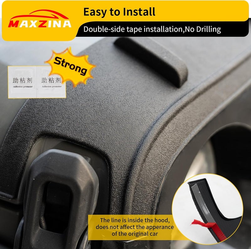 Maxzina TPE Hood Protector Compatible with 2020+ Jeep Gladiator JT 2018+ Jeep Wrangler JL Hood Shield TPE Hood Deflector Hood Guard for 2025 2026 Gladiator Wrangler JL Accessories - Image 4